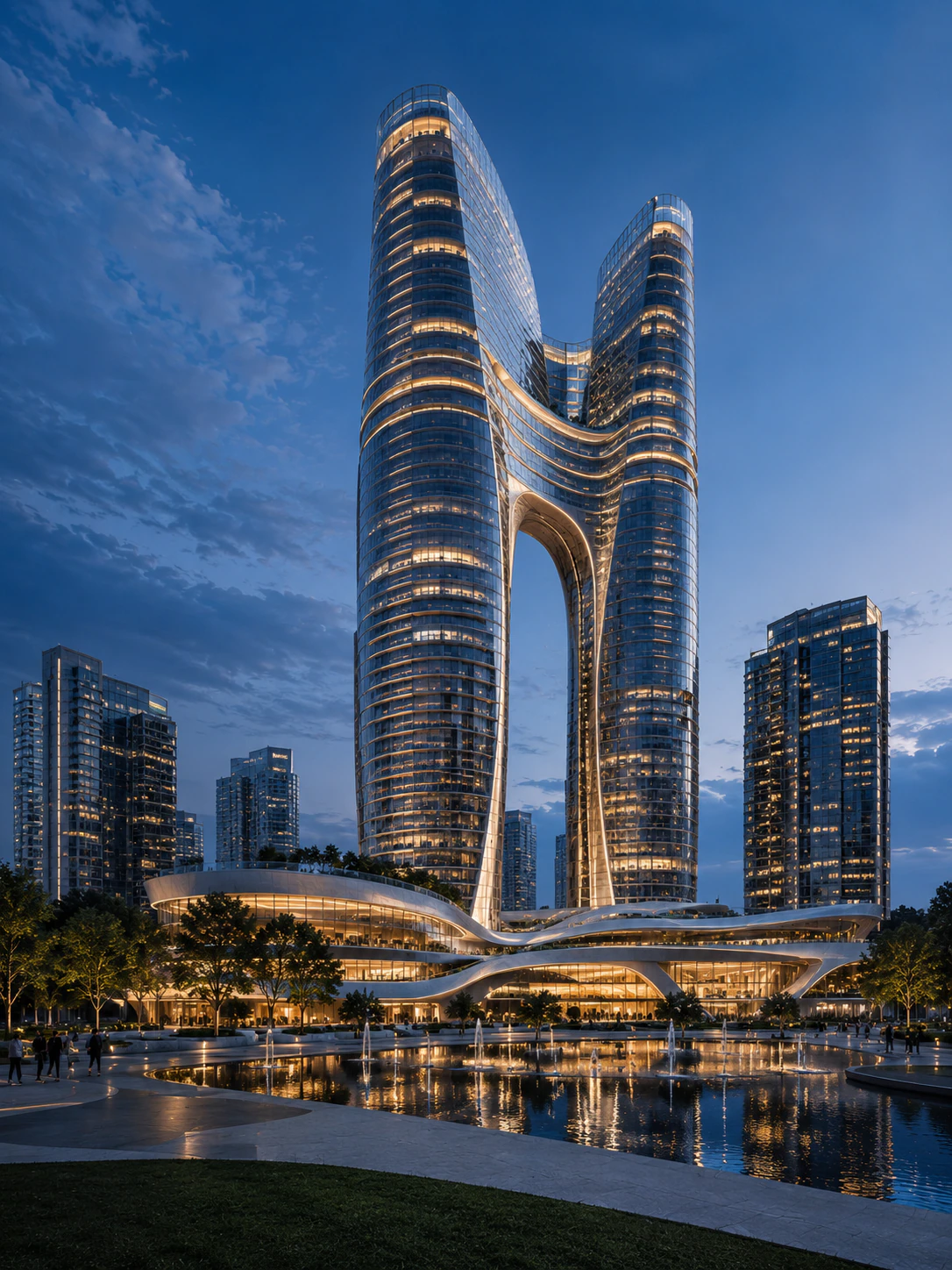 Luxury high-rise tower architecture concept
